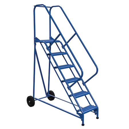 Vestil 90 H Steel Roll A Fold Ladder, 50 deg., Grip, 6 Step, 6 Steps LAD-RAF-6-G-EZ